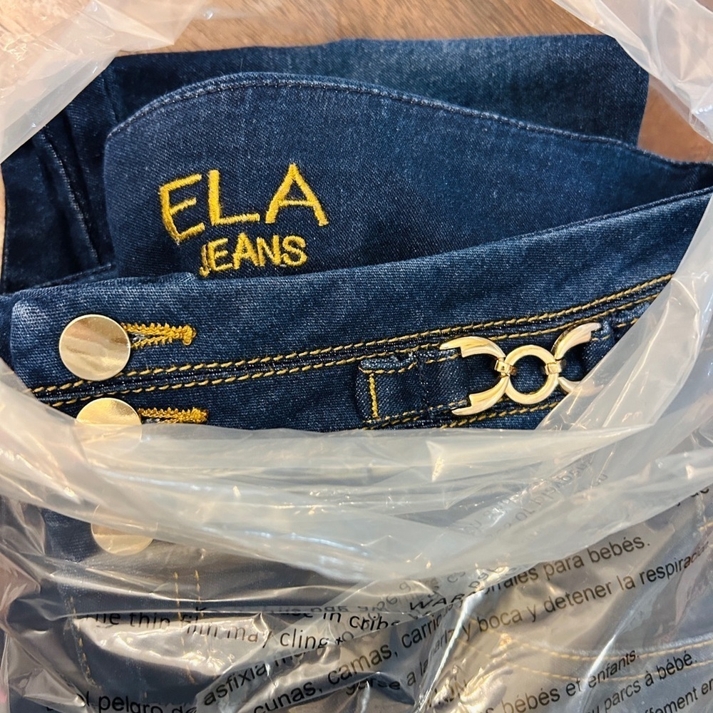 Size 6 • ELA High-Rise Dark Wash Skinny Jeans – Gold Button Detail - Picture 9 of 13